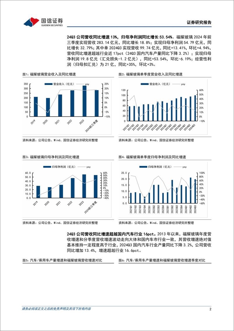 《福耀玻璃(600660)规模效应持续体现，三季度毛利率环比提升-241019-国信证券-15页》 - 第2页预览图