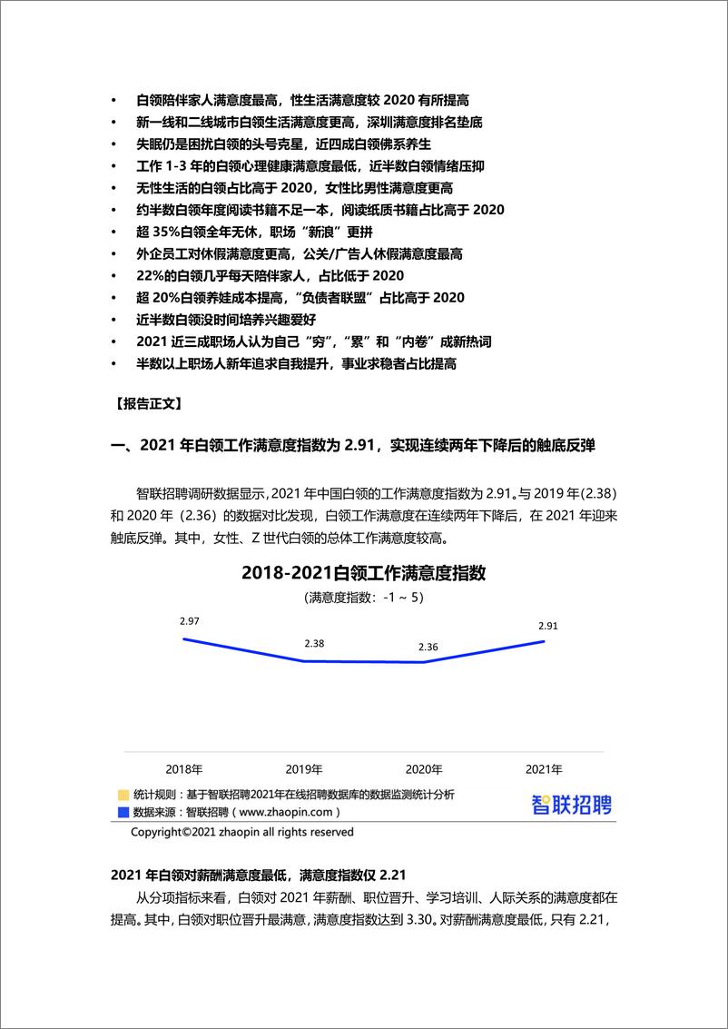 《【智联招聘】2021年白领满意度指数调研报告-30页》 - 第3页预览图