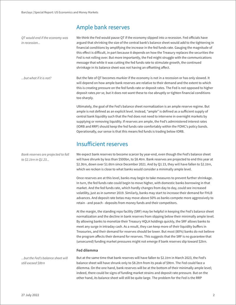 《Barclays-Special Report US Economics and Money Markets - Tapering QT》 - 第3页预览图