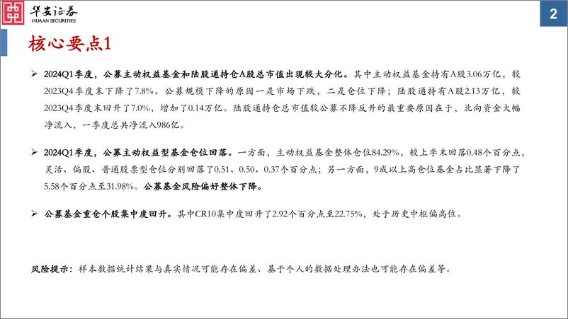 《华安证券-2024Q1公募基金及陆股通持仓分析：加仓能源材料、出口链、高股息，减仓人工智能、医药、中游制造》 - 第2页预览图