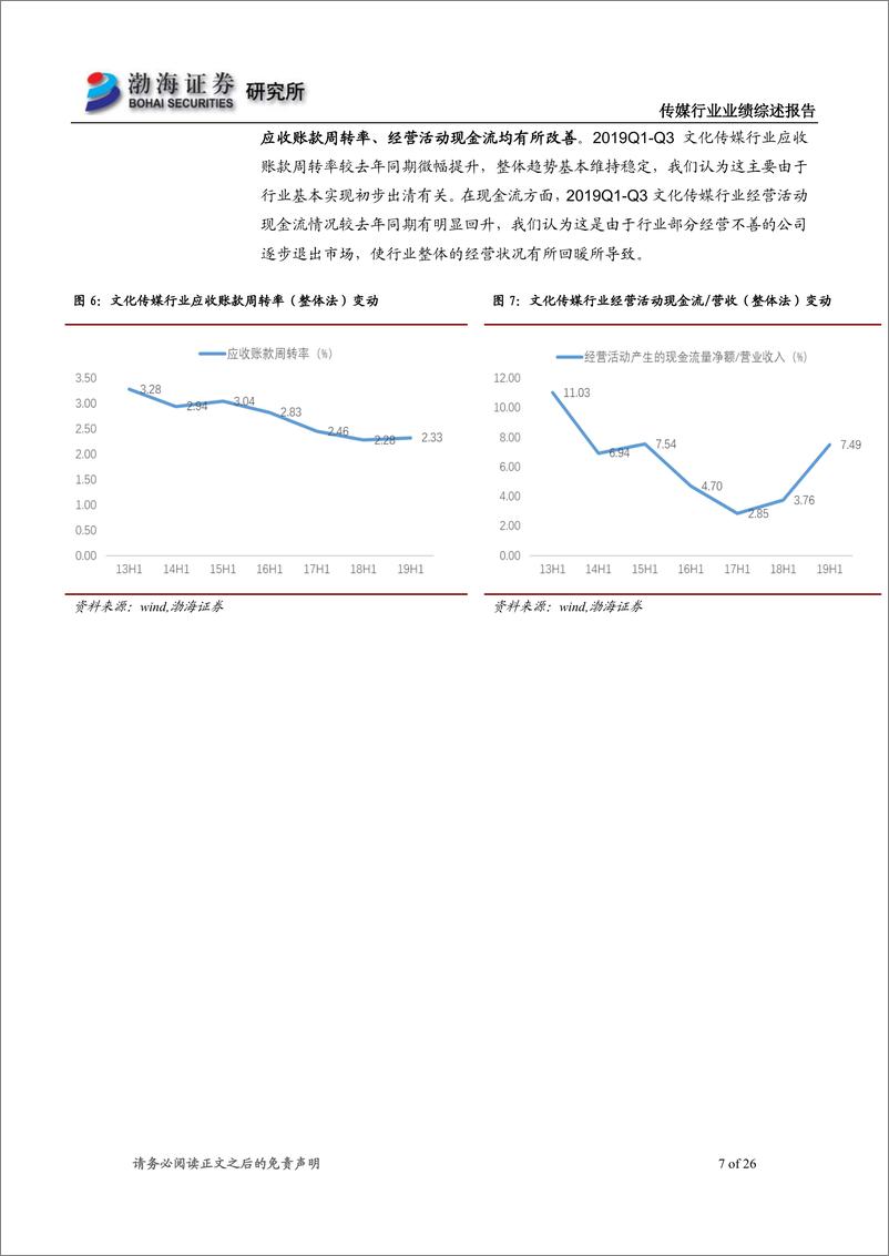 《传媒行业三季报综述：基本面处于筑底阶段，关注优质细分龙头-20191107-渤海证券-26页》 - 第8页预览图