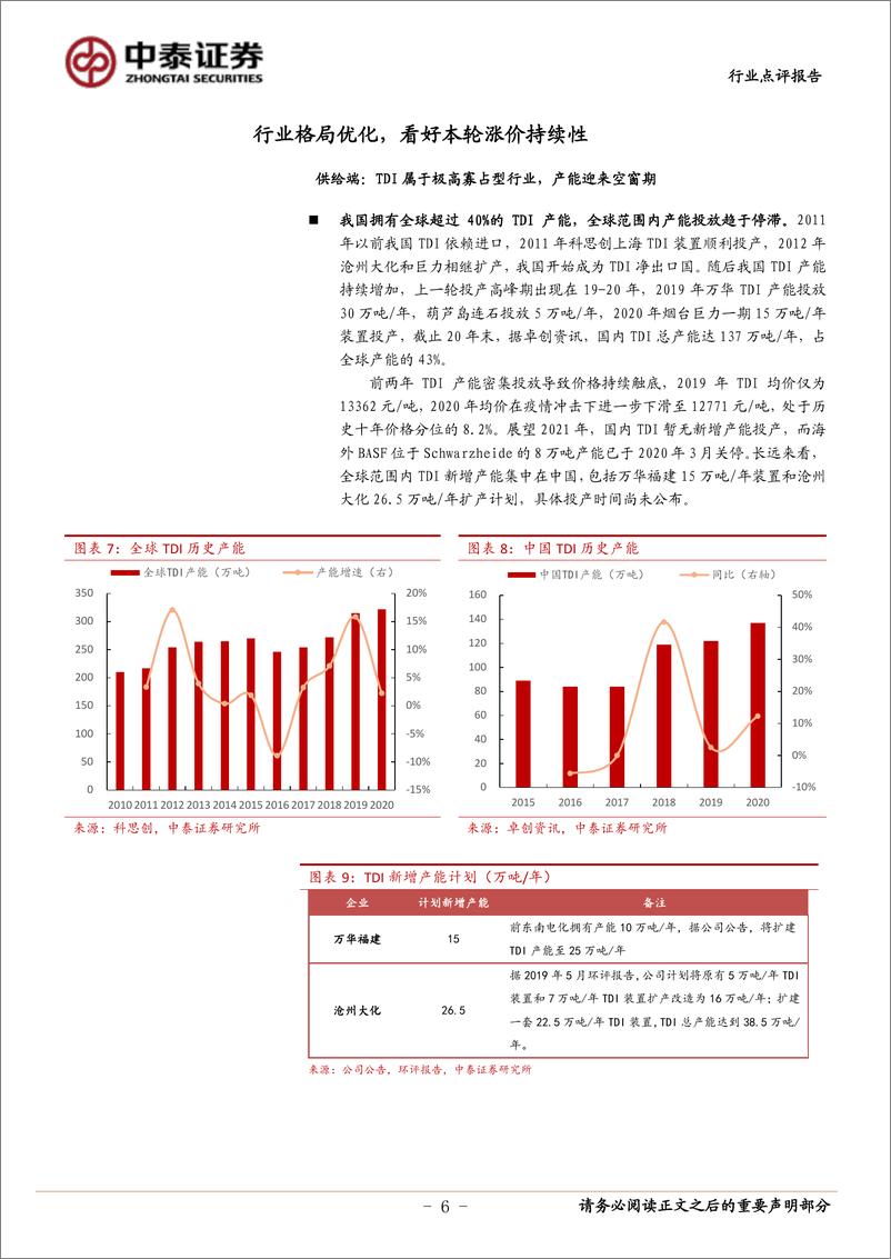 《化工行业点评：基本面支撑强劲，TDI景气上行-20210217-中泰证券-10页》 - 第6页预览图