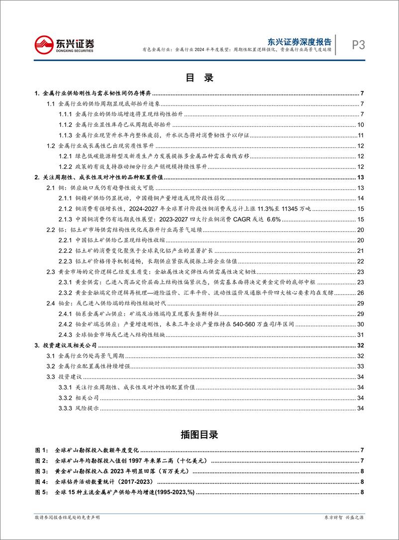 《金属行业2024半年度展望：周期性配置逻辑强化，贵金属行业高景气度延续-240729-东兴证券-37页》 - 第3页预览图