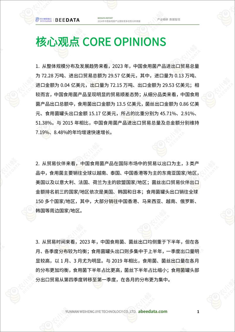 《2024年中国食用菌产业国际竞争优势分析报告-农小蜂》 - 第3页预览图