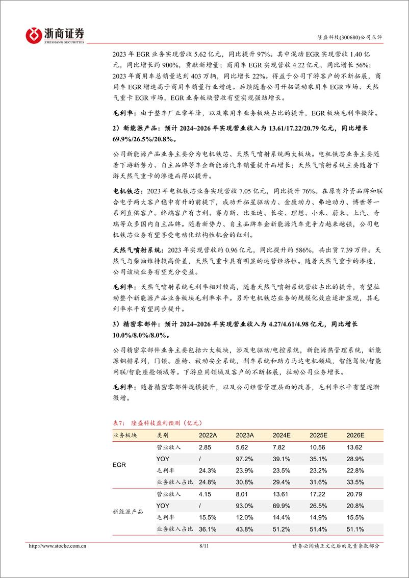 《隆盛科技(300680)点评报告：2023%262024Q1业绩强劲增长，国产品牌车企崛起为核心驱动力-240425-浙商证券-11页》 - 第8页预览图