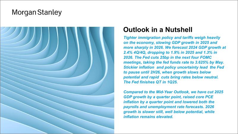 《Morgan Stanley Fixed-2025 US Economics Outlook Chartbook Slower Growth, Stickier...-111640926》 - 第2页预览图