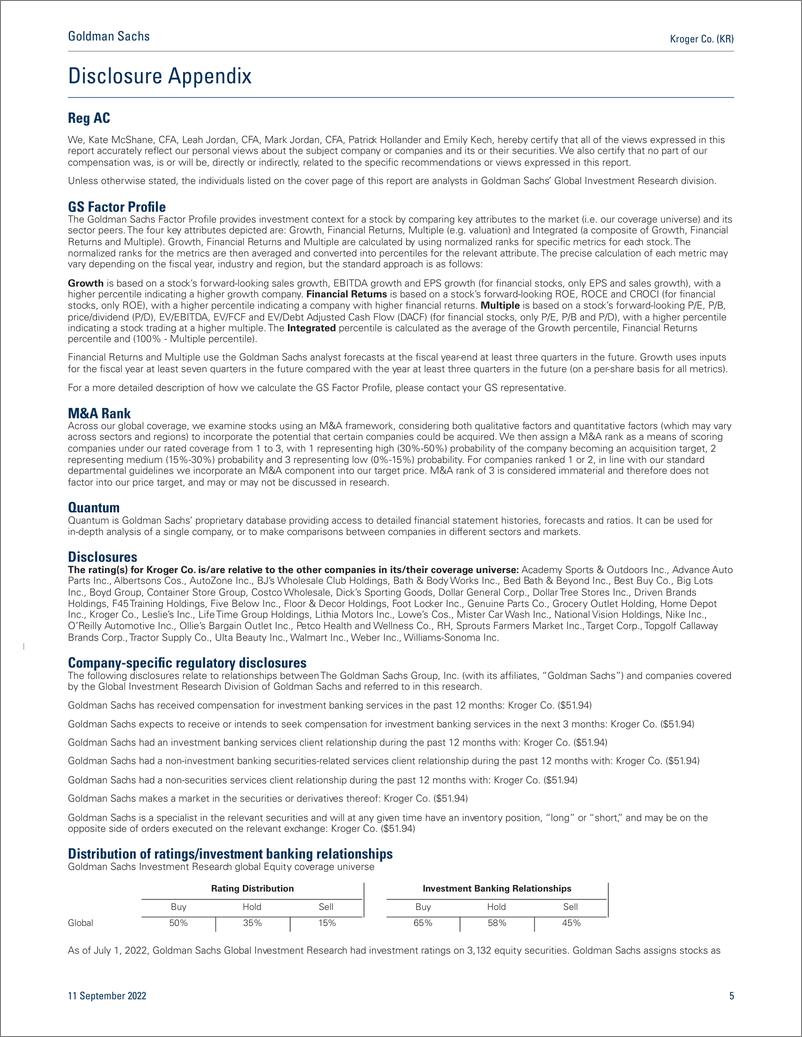 《Kroger Co. (KR FY22 outlook increases on higher SSS, supported by inflation(1)》 - 第6页预览图