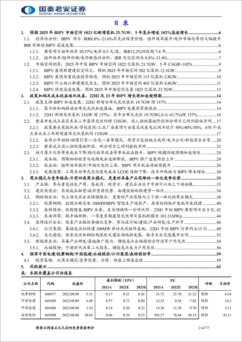 《电力工程行业新赛道系列3：BIPV的发展空间、商业模式与竞争格局-20220810-国泰君安-77页》 - 第3页预览图