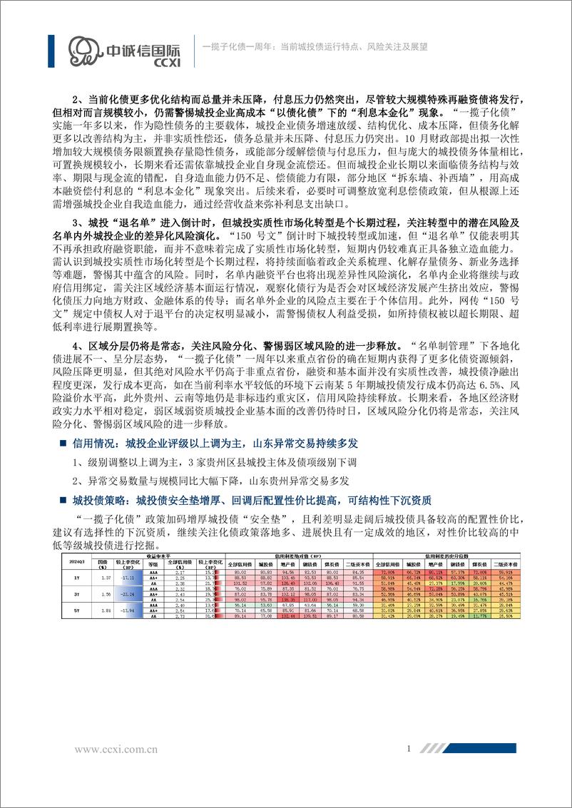 《一揽子化债一周年：当前城投债运行特点、风险关注及展望-22页》 - 第2页预览图