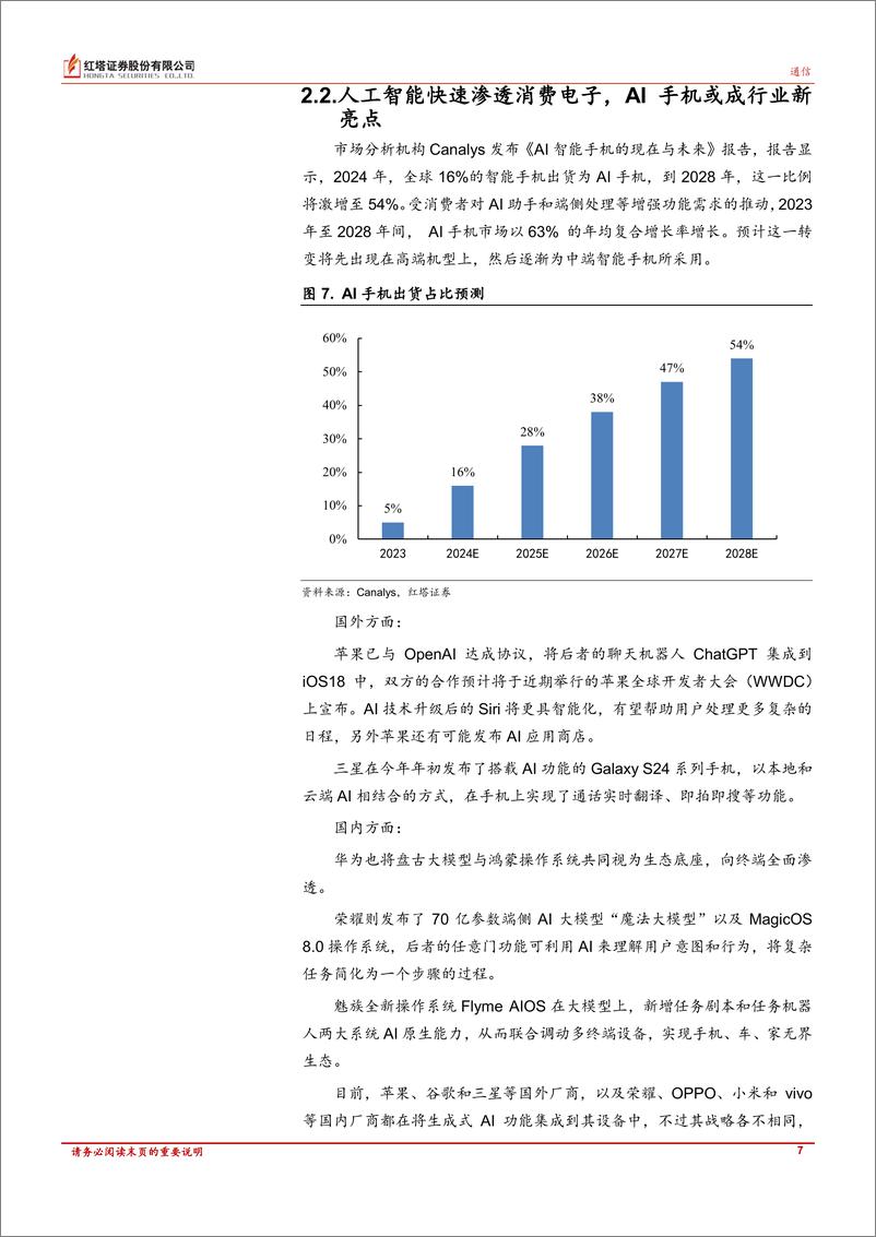 《TMT行业月报：多个厂商推出AI手机；OpenAI发布强沟通能力人工智能大模型GPT_4o；出海业务成游戏公司发展重点-240530-红塔证券-17页》 - 第7页预览图