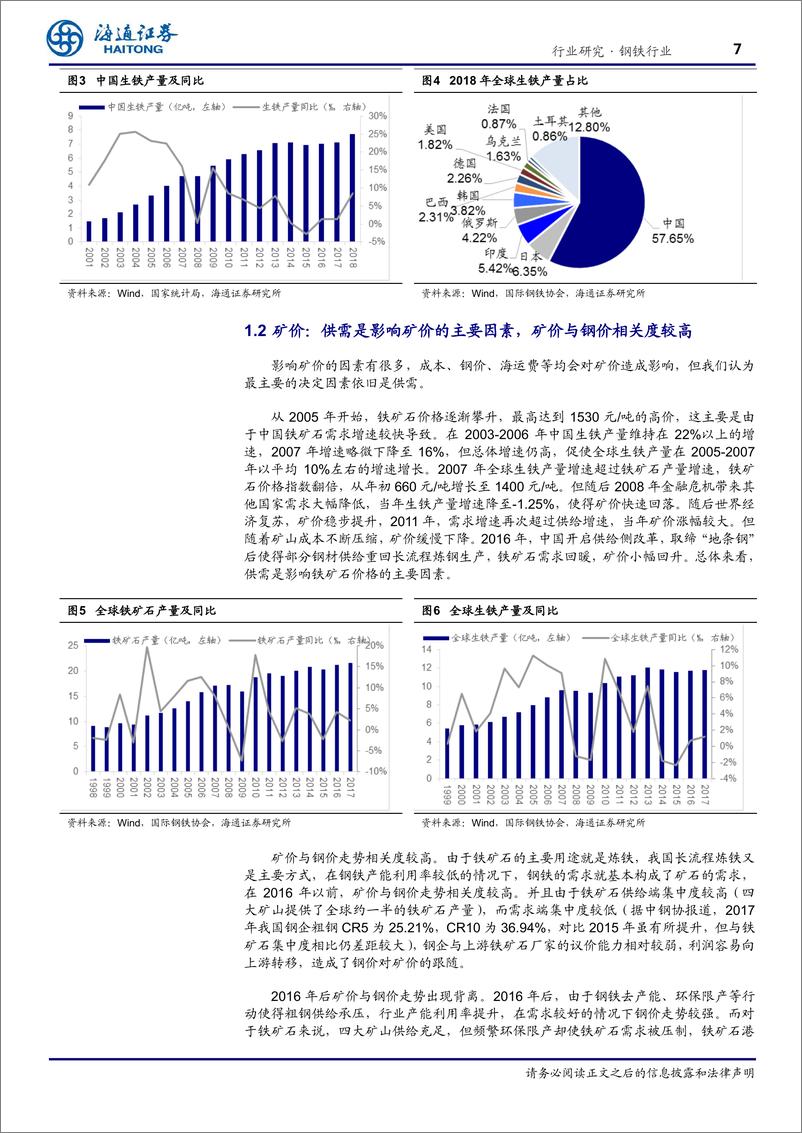 《钢铁行业：201年预计铁矿价格中枢提升，价差缩小-20190403-海通证券-22页》 - 第8页预览图