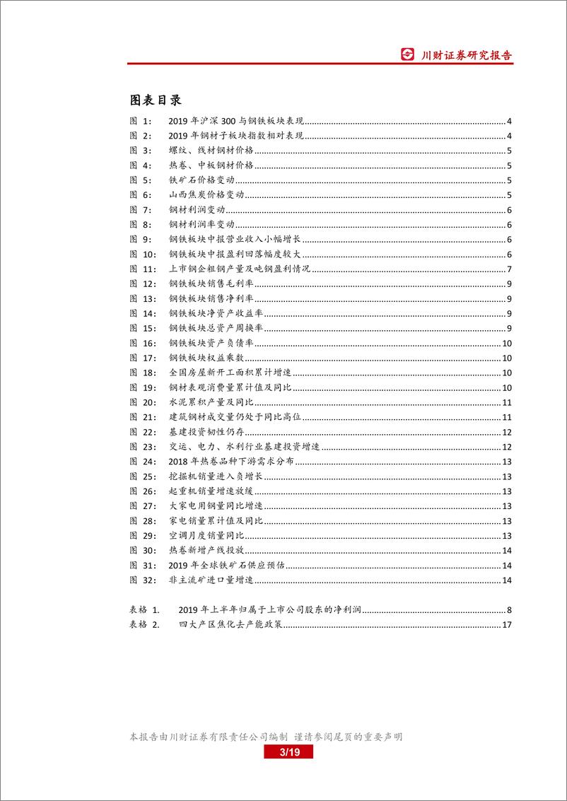 《钢铁行业中报综述暨四季度展望：行业盈利回落，拐点关注基建-20190909-川财证券-19页》 - 第4页预览图