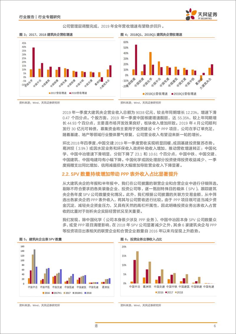 《建筑装饰行业建筑央企2018年年报及一季报汇总分析：营收稳健增长凸显经营稳定性，资产负债结构持续优化-20190508-天风证券-18页》 - 第7页预览图