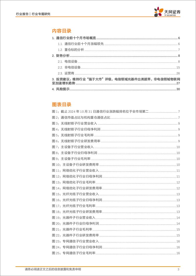 《通信行业专题研究：AI新动能带动行业增长加速，看好通信行业延续高景气逐季度加速增长-241114-天风证券-31页》 - 第3页预览图