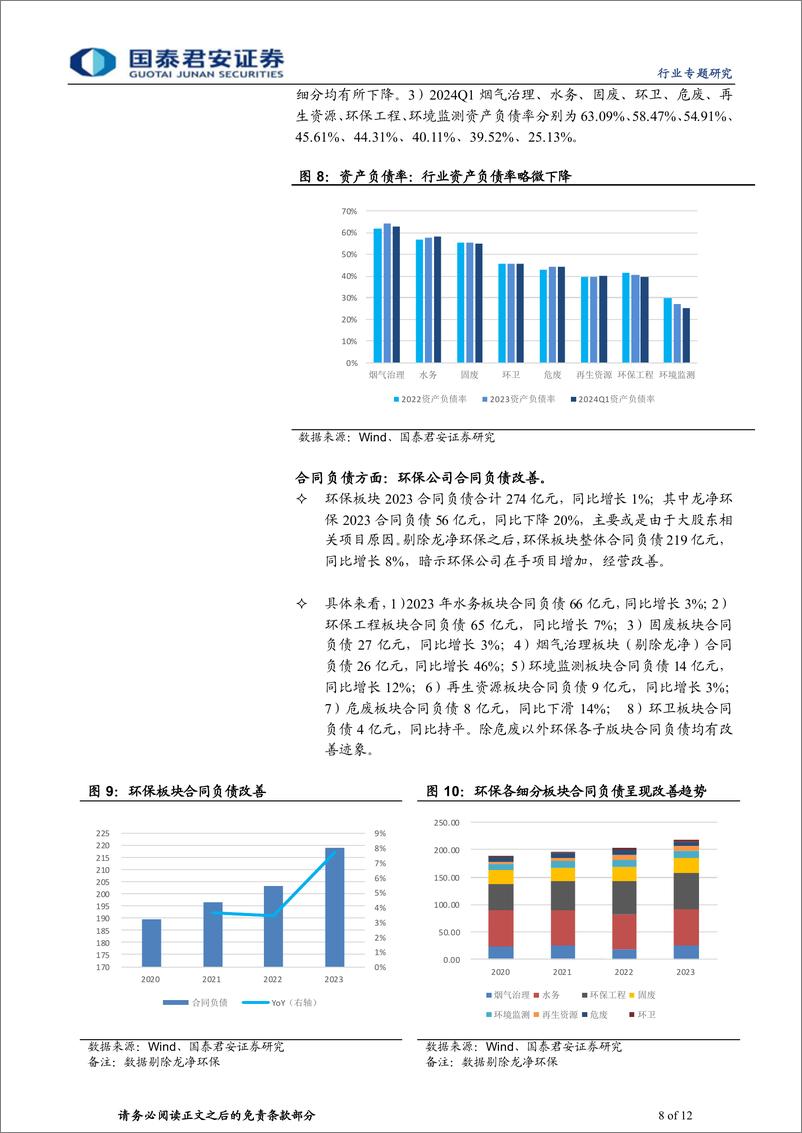 《环保行业2023及2024Q1环保行业经营情况综述：放下规模执念，追求高质发展-240505-国泰君安-12页》 - 第8页预览图