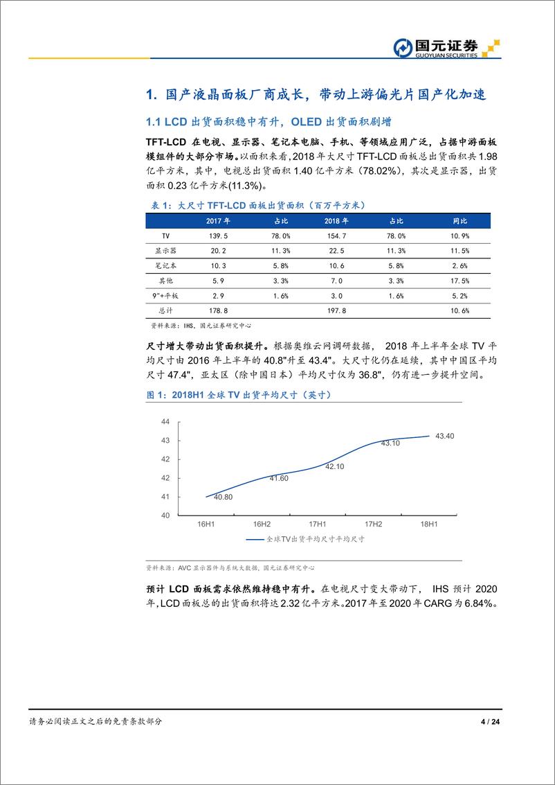 《偏光片行业深度报告：国产液晶面板厂商推动，偏光片国产化进入加速期-20190403-国元证券-24页》 - 第5页预览图