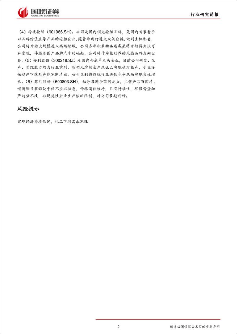 《化工行业：化工品价格整体维稳，持续关注板块补涨行情-20190317-国联证券-17页》 - 第3页预览图