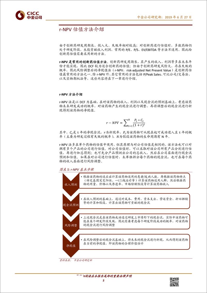 《医药行业主题研究：创新药估值方法讨论-20190627-中金公司-21页》 - 第6页预览图