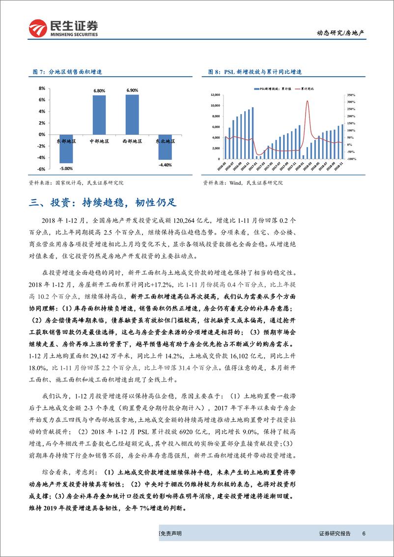 《房地产行业2018年1~12月房地产统计局数据点评：行业数据继续趋稳，关注年报业绩表现-20190122-民生证券-13页》 - 第7页预览图