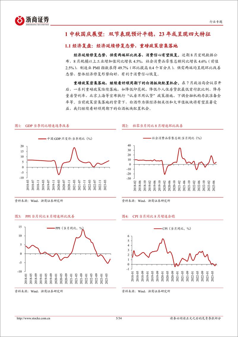 《白酒行业中秋国庆专题&23H1中报总结：双节表现预计平稳，看好高端酒&区域酒核心资产-20230921-浙商证券-34页》 - 第6页预览图