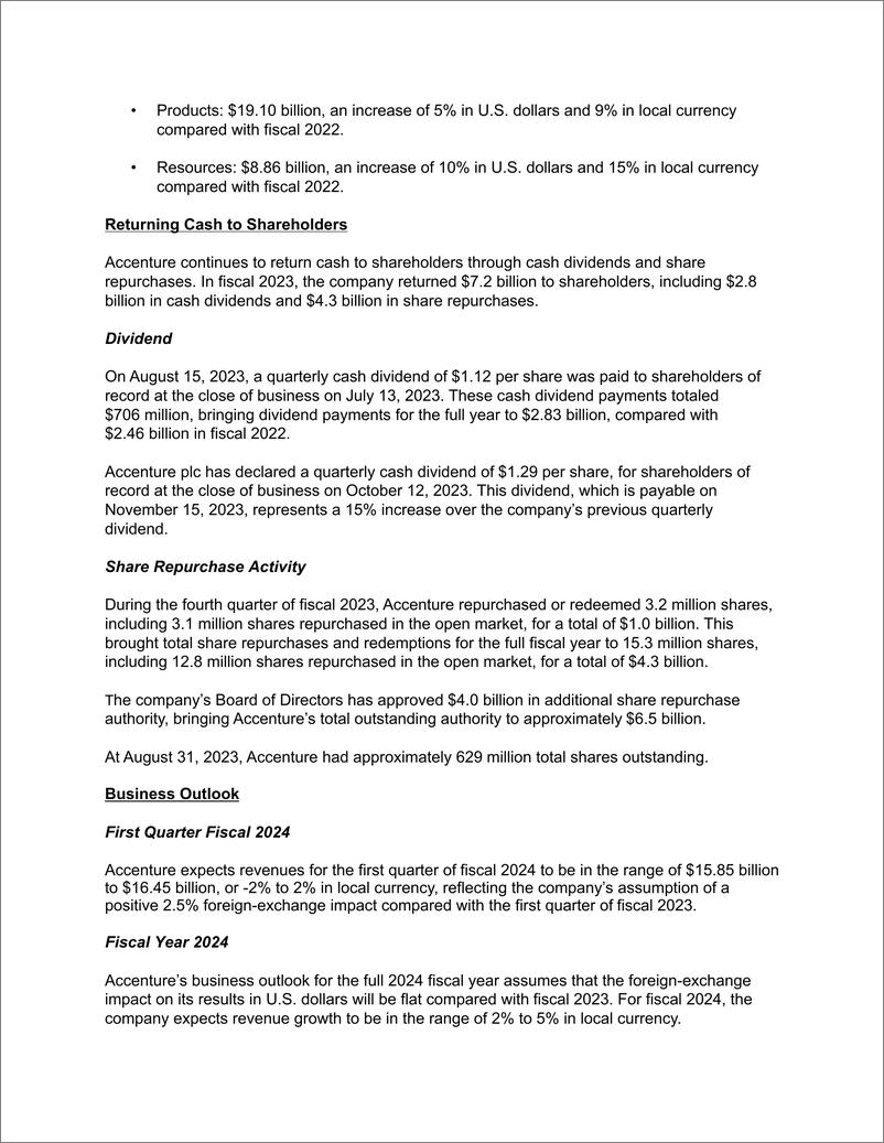 《埃森哲公布2023财年业绩-英-15页》 - 第7页预览图