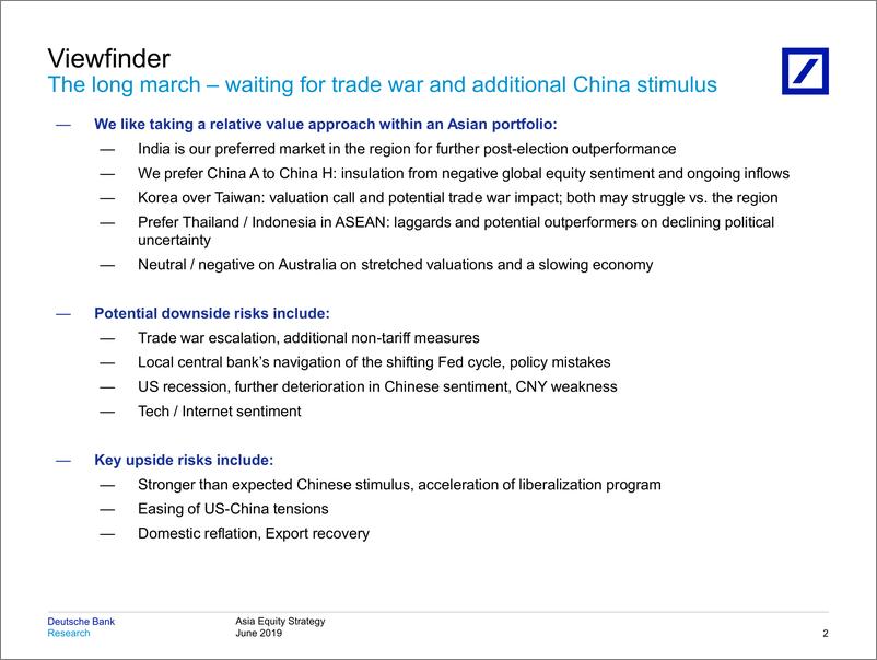 《德银-亚太地区-宏观策略-漫长的征程：等待贸易决议和中国的额外刺激-2019.6-91页》 - 第4页预览图