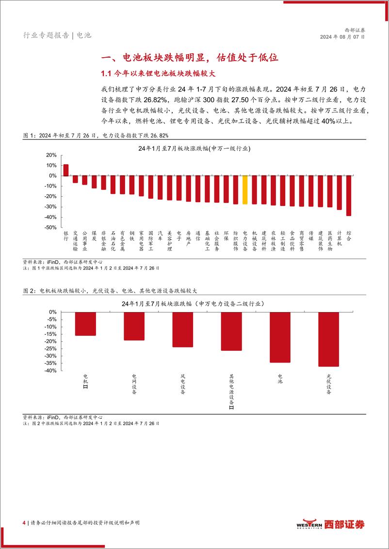 《电动车行业2024年中期策略报告：行业底部静待反转，技术变革驱动成长-240807-西部证券-30页》 - 第4页预览图