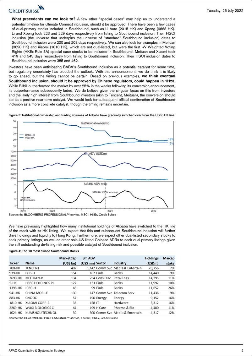 《CS-APAC Quantitative & Systematic StrategAlibaba HK primary listing conversion paving the way for long-awaited Southbound inclusion》 - 第3页预览图