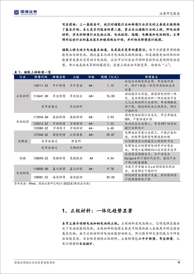 《新能源转债梳理系列：储能行业转债纵览（上游篇）-20220820-国海证券-31页》 - 第5页预览图