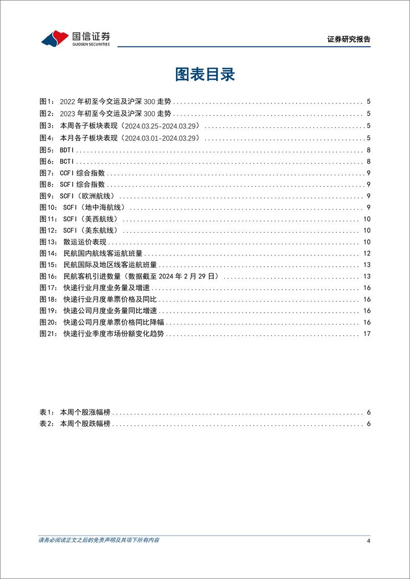 《交运行业2024年4月投资策略：公司财报集中披露，关注集运签约季-240401-国信证券-22页》 - 第4页预览图