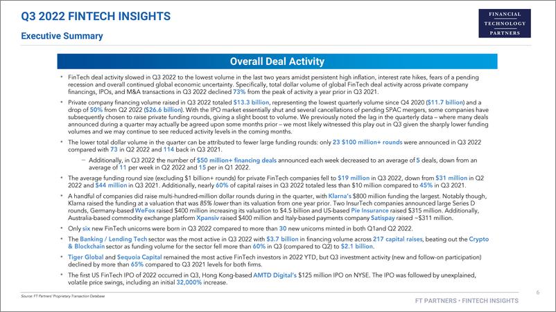 《FT Partners-2022年第3季度季度金融科技融资-全球融资和并购统计（英）-2022.10-105页》 - 第7页预览图