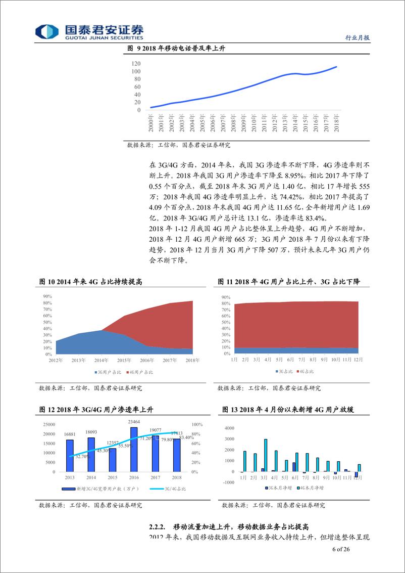 《电信运营行业：2018年通信业经济运行情况解析，移动互联网及固网双驱动，促通信业发展-20190130-国泰君安-26页》 - 第7页预览图