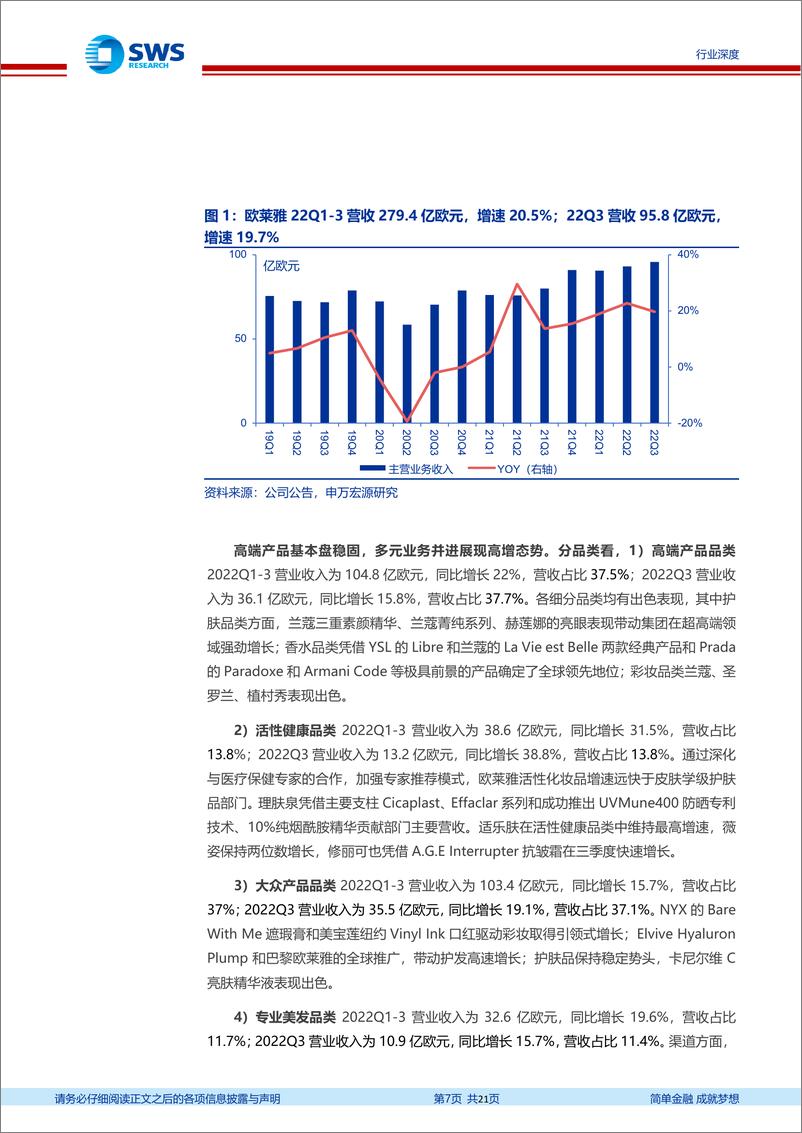 《化妆品行业国际化妆品集团2022年三季报业绩跟踪报告：国际品牌分化加剧，国货承接成长空间-20221118-申万宏源-21页》 - 第8页预览图