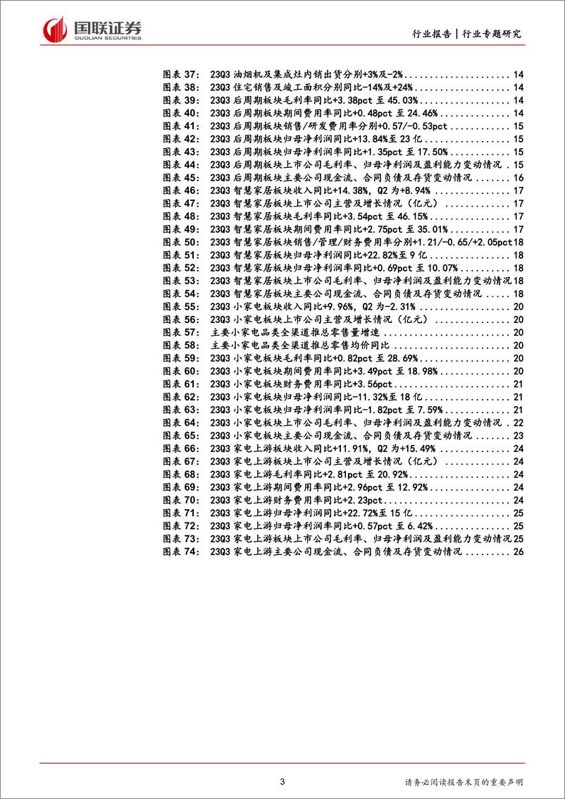 《家用电器行业2023Q3家电板块财报综述：稳健增长趋势延续，外销表现较超预期-20231104-国联证券-27页》 - 第4页预览图