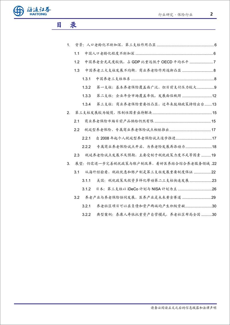 《保险行业康养系列专题三：人口老龄化+持续政策扶持，商业养老保险发展是大势所趋-20210716-海通证券-36页》 - 第3页预览图