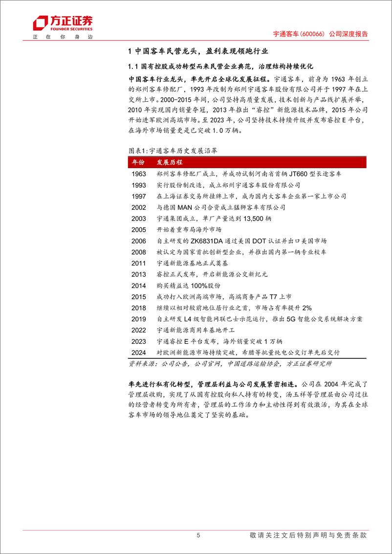 《宇通客车(600066)公司深度报告：优质价值白马龙头，引领新能源出海征程-241217-方正证券-37页》 - 第5页预览图