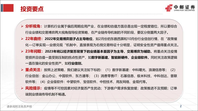 《2023年度计算机行业策略报告：曲终寻问取，拐点性与安全性并举-20221209-中邮证券-30页》 - 第3页预览图