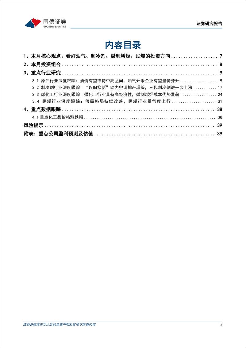 《化工行业2024年4月投资策略：看好油气、制冷剂、煤制烯烃、民爆的投资方向-240402-国信证券-41页》 - 第2页预览图