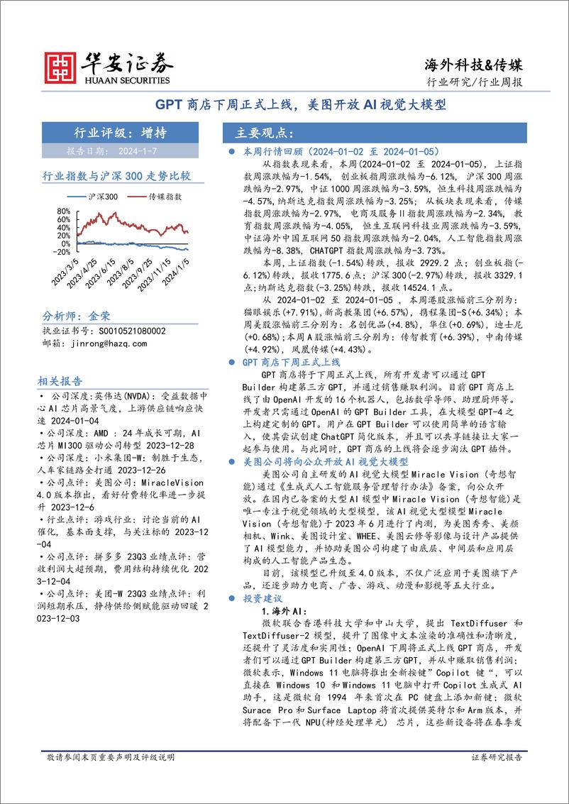 《202402月更新-GPT商店下周正式上线，美图开放AI视觉大模型》 - 第1页预览图