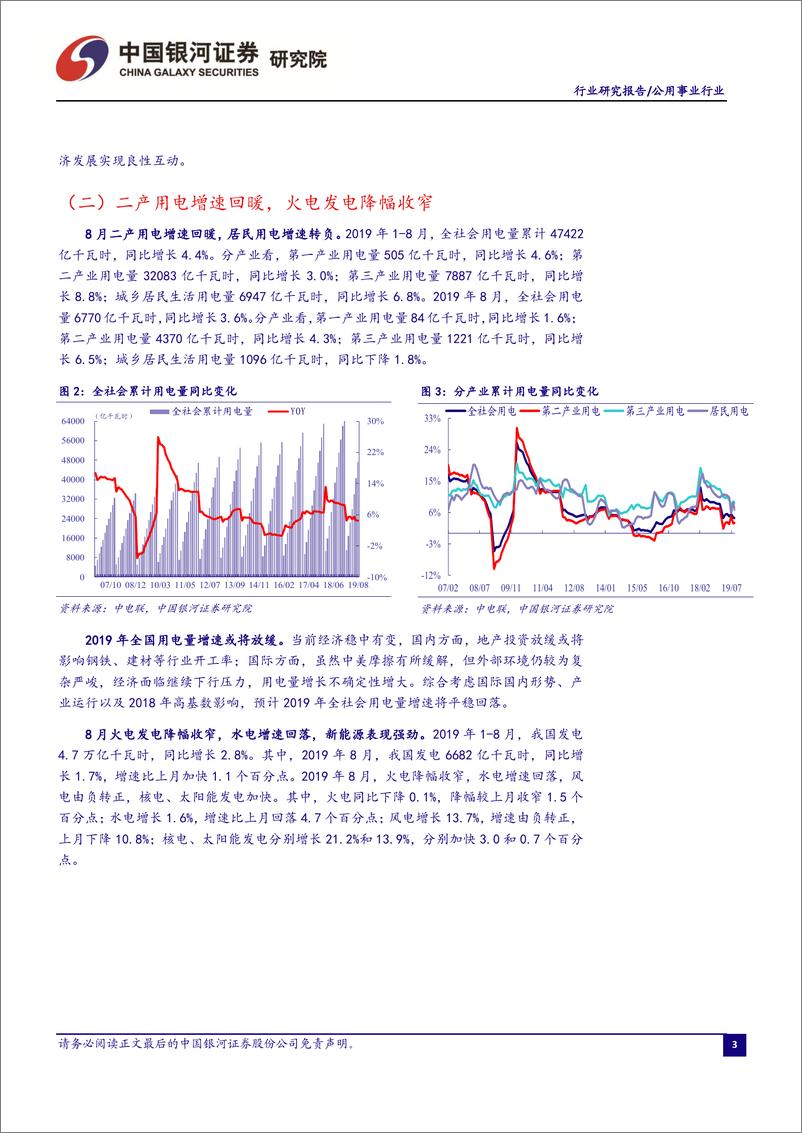 《电力行业9月行业洞察报告：火电发电降幅收窄，电力市场化交易活跃-20190926-银河证券-24页》 - 第5页预览图