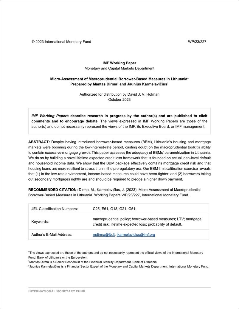 《IMF-立陶宛基于借款人的宏观审慎措施微观评估（英）-2023.10-68页》 - 第3页预览图