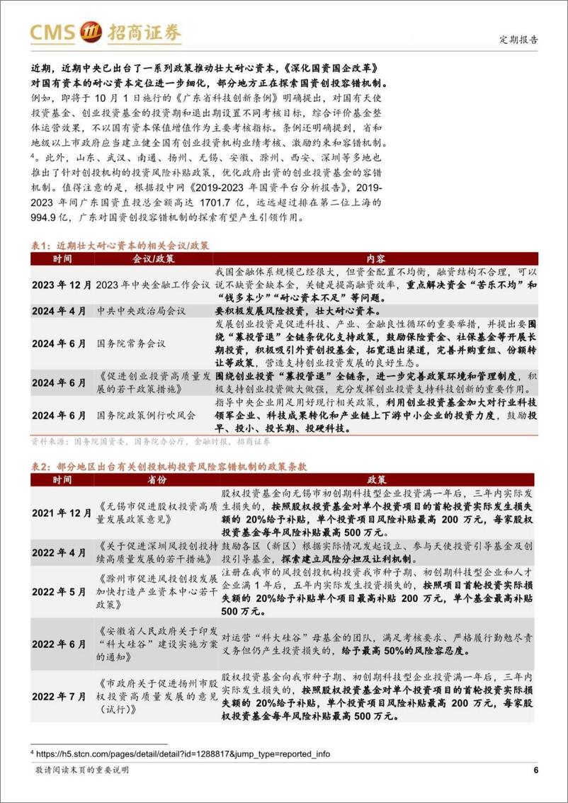 《央国企动态系列报告之21：国企改革关注耐心资本作用，地方探索国资创投容错机制-240818-招商证券-33页》 - 第6页预览图