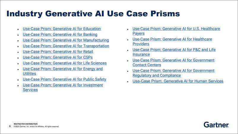 《Gartner-生成式AI将如何改变您的行业（英）》 - 第8页预览图