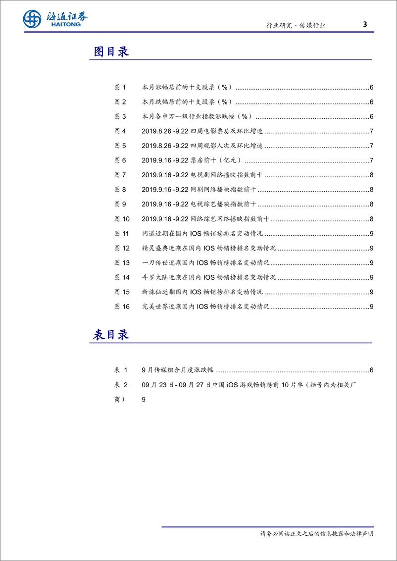 《传媒行业月报：现在开始更乐观-20190929-海通证券-11页》 - 第4页预览图