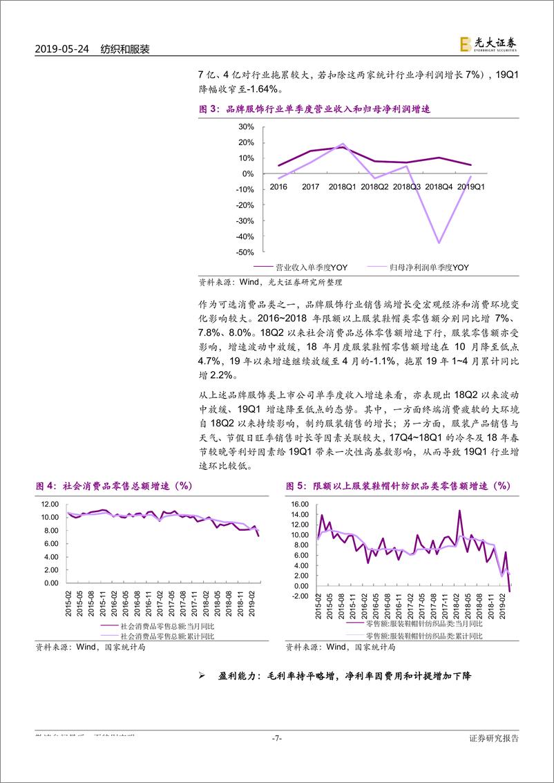 《纺织服装行业2018年报及2019年一季报总结：需求不佳拖累业绩，期待后续季度逐步修复-20190524-光大证券-26页》 - 第8页预览图