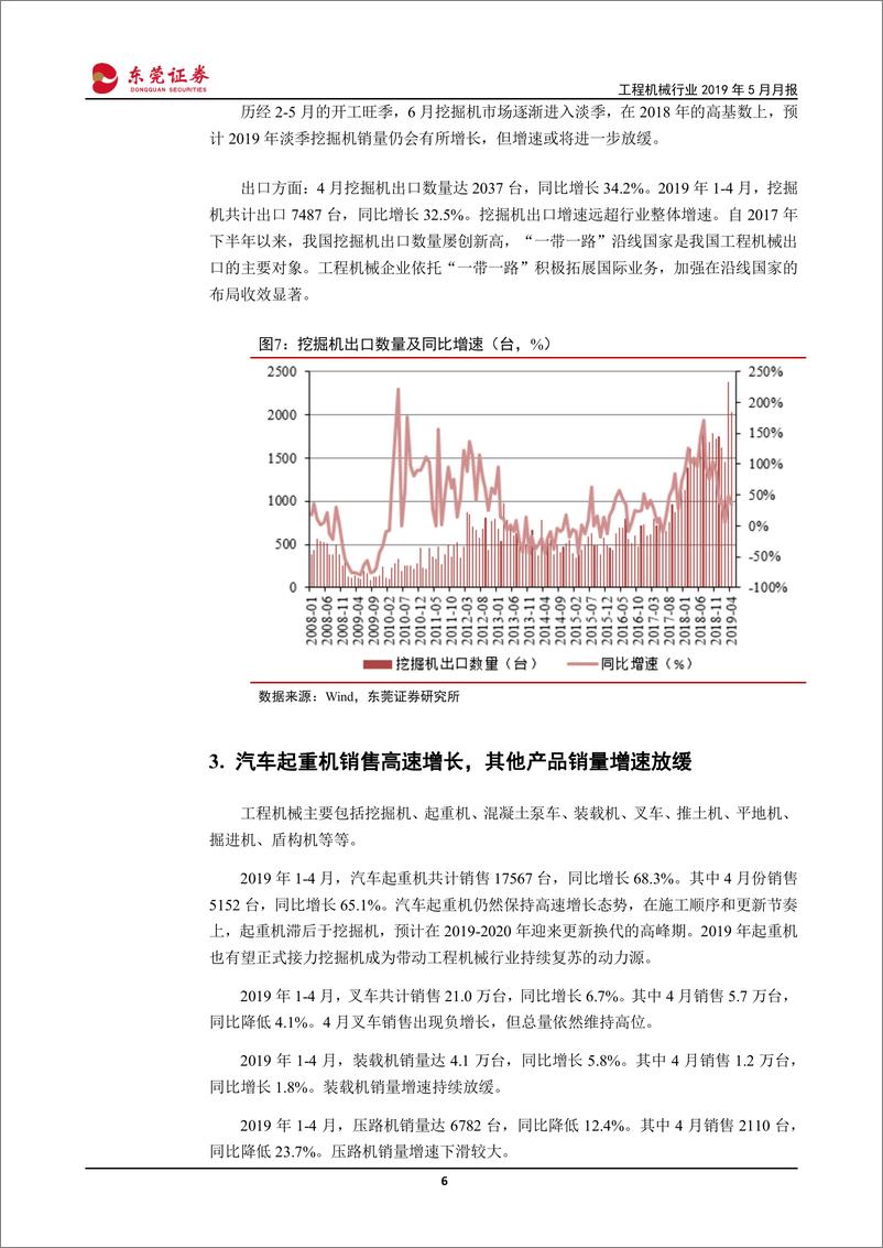 《工程机械行业2019年5月月报：挖掘机销量增速有所回落，汽车起重机销售依旧高增长-20190603-东莞证券-15页》 - 第7页预览图