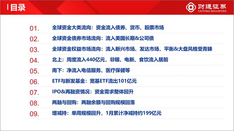 《全球资金观察系列四十一：北向流入440亿元，消费、金融居前-20230114-财通证券-30页》 - 第5页预览图