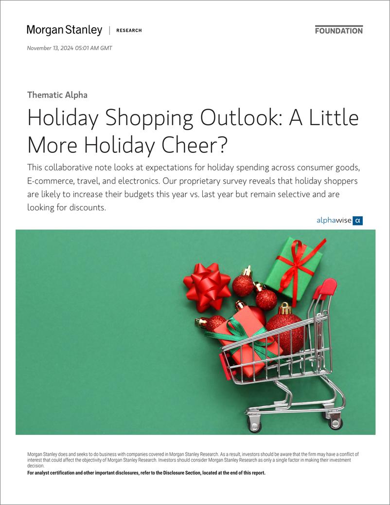 《Morgan Stanley Fixed-Thematic Alpha Holiday Shopping Outlook A Little More Holi...-111556715》 - 第1页预览图