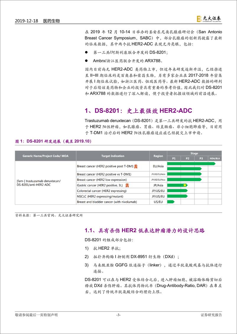 《医药生物行业动态：近期抗HER2~ADC数据点评，新一代HER2~ADC崭露头角，抗HER2治疗翻开新篇章-20191218-光大证券-14页》 - 第4页预览图