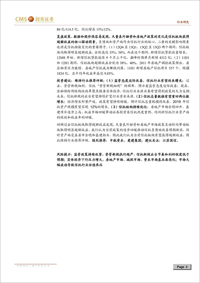 《信托行业深度报告：政策回暖，景气度提升，促进估值业绩双轮启动-20190412-招商证券-17页》 - 第3页预览图